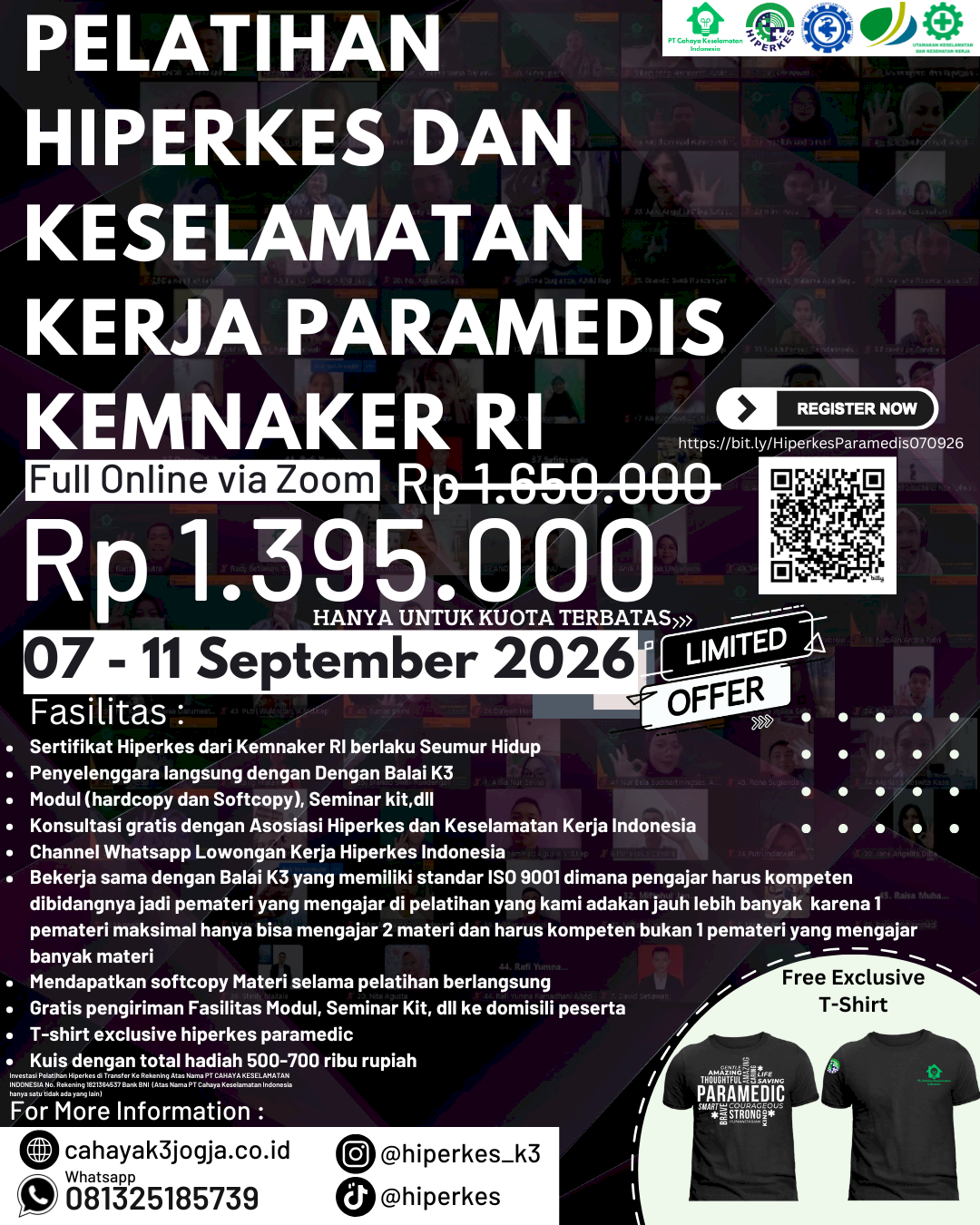 [PROMO] Pelatihan Hiperkes dan Keselamatan Kerja Bagi Paramedis Perawat Bidan KEMNAKER RI